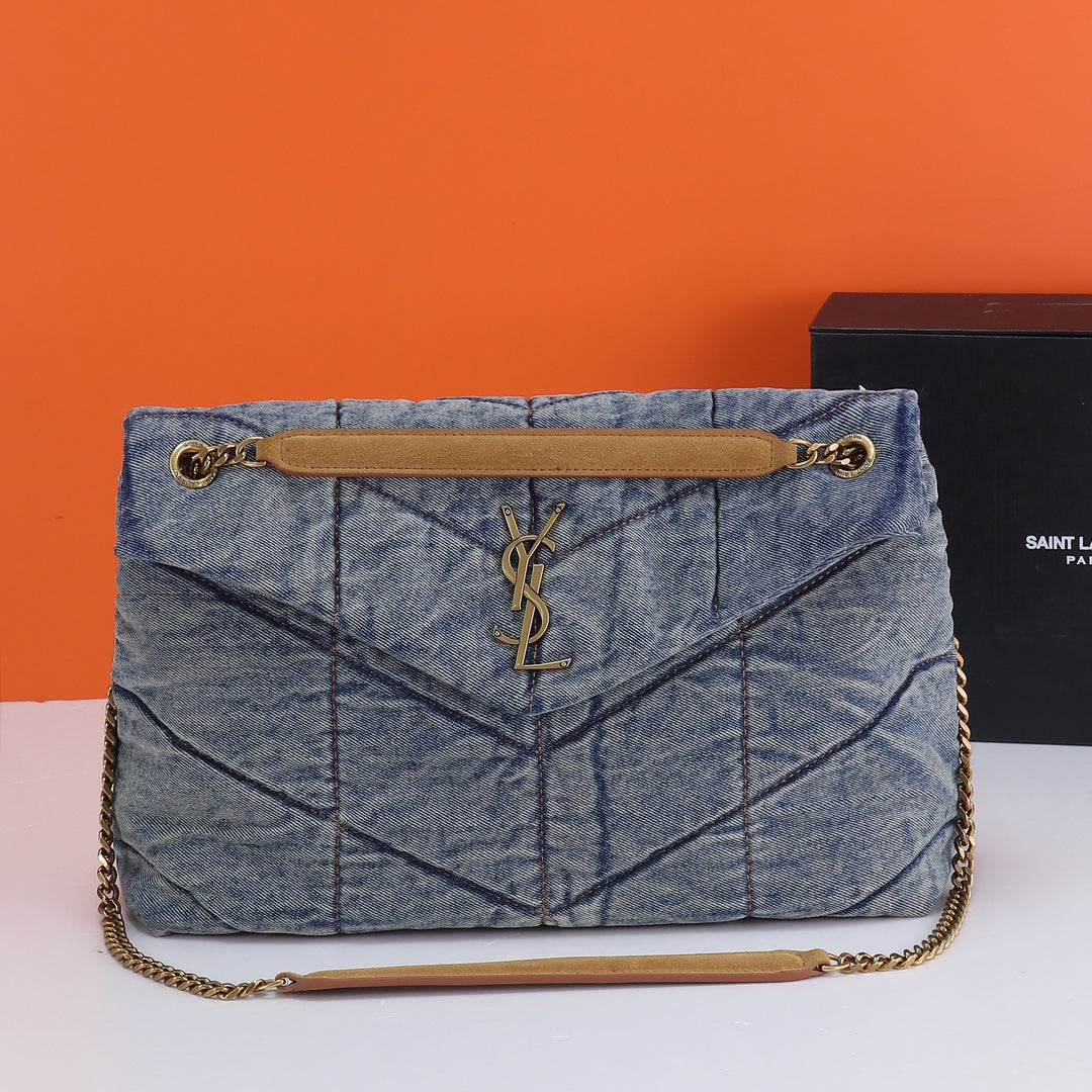Bolso Saint Laurent Loulou Puffer Denim | Estilo Vintage Moderno en Panamá