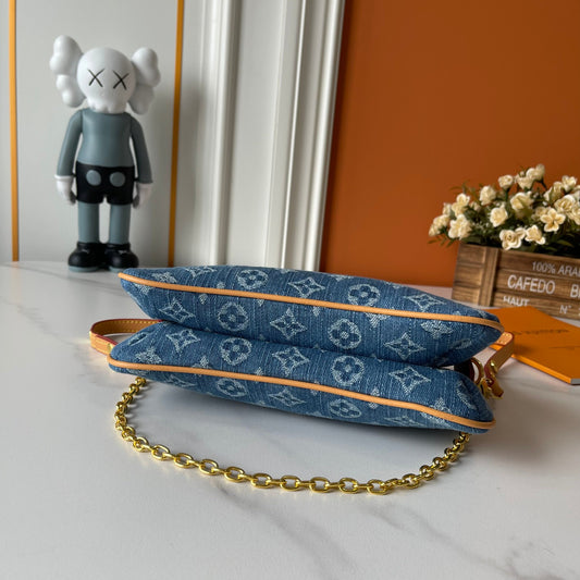 Bolso Pochette Denim Azul | Estilo Vintage Moderno en Panamá