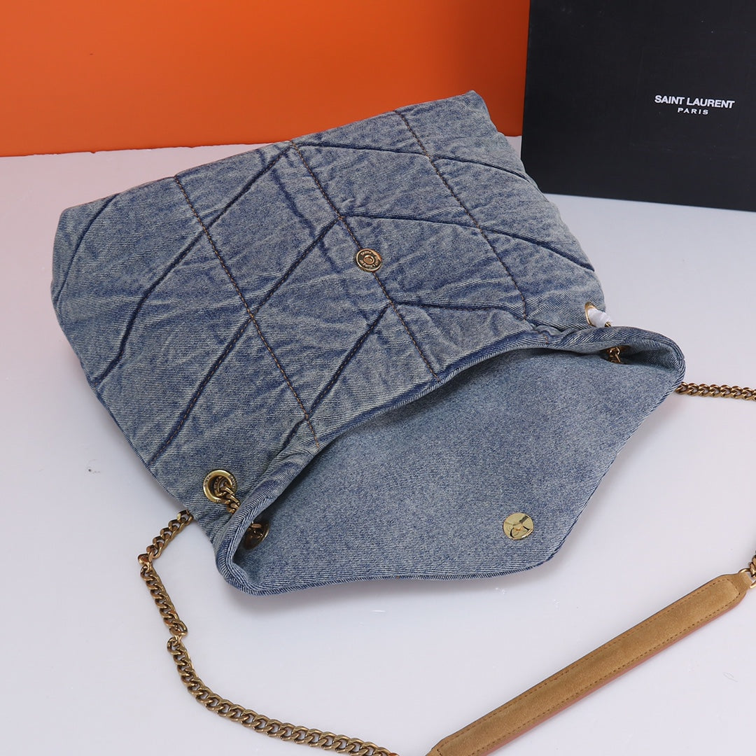 Bolso Saint Laurent Loulou Puffer Denim | Estilo Vintage Moderno en Panamá