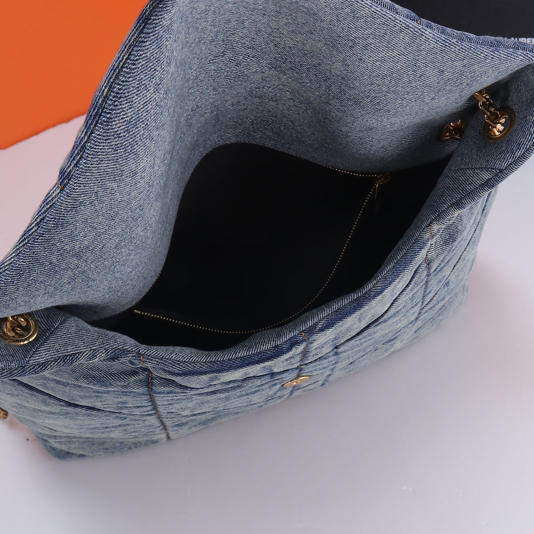 Bolso Saint Laurent Loulou Puffer Denim | Estilo Vintage Moderno en Panamá