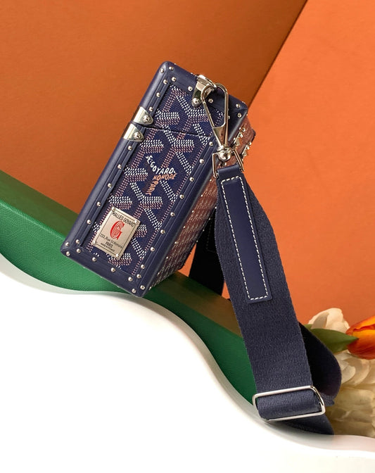 Goyard Minaudière Box Bag Azul – Estilo Exclusivo en Cada Detalle.