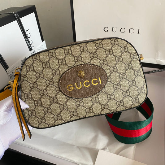 GUCCI GG Supreme Monogram Web Neo Vintage color Beige | Bandolera Clásica y Versátil
