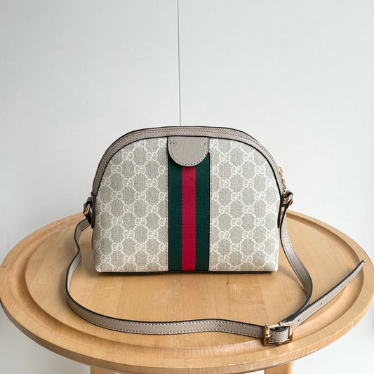 GUCCI GG Ophidia Estilo Dome Shoulder Bag Beige | Diseño Compacto y Elegante