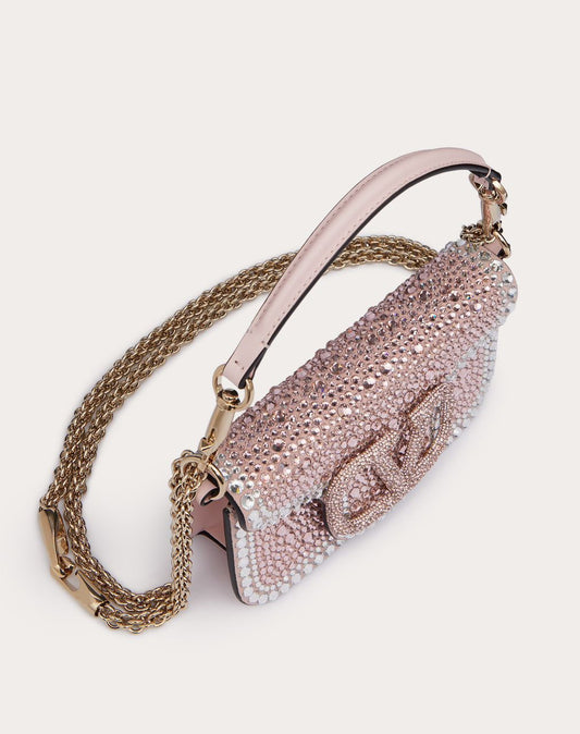 Bolso Valentino Locò Small – Cristales & Lentejuelas Rosa Pink