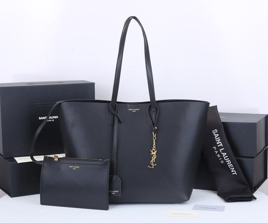 YSL | Bolso Shopper de Cuero Grano Natural | Estilo Casual Chic en Panamá