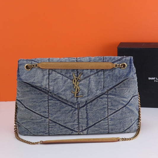 Bolso Saint Laurent Loulou Puffer Denim | Estilo Vintage Moderno en Panamá