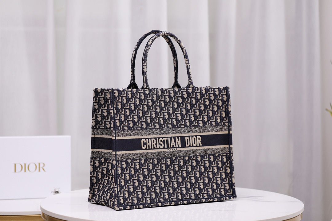Bolso Dior Book Tote – Lona Oblique Azul