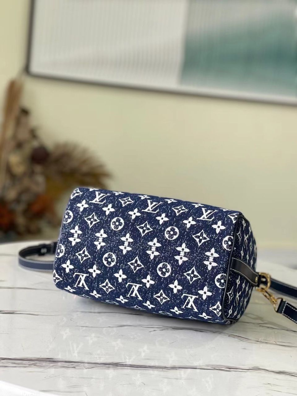 Louis Vuitton Speedy Bag 25cm – Denim Azul Oscuro (Hecha a Mano)