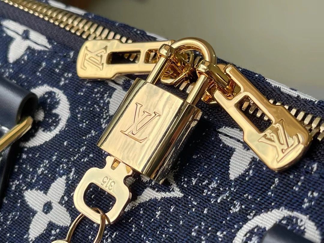 Louis Vuitton Speedy Bag 25cm – Denim Azul Oscuro (Hecha a Mano)