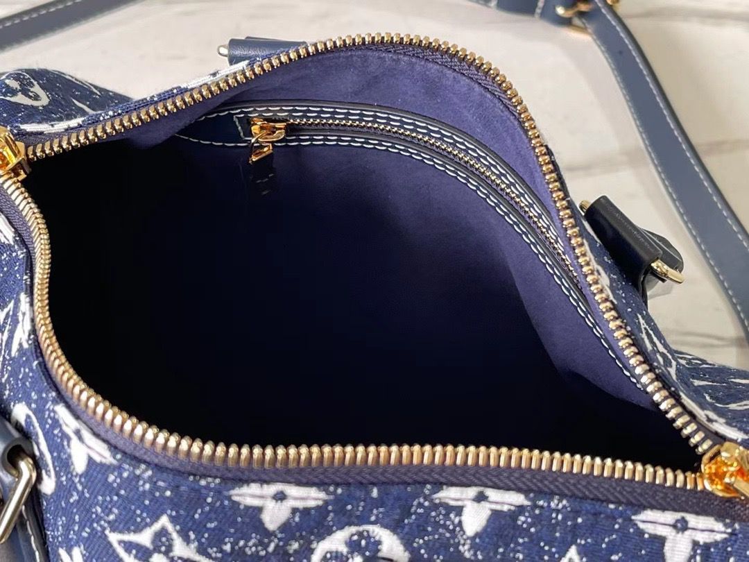 Louis Vuitton Speedy Bag 25cm – Denim Azul Oscuro (Hecha a Mano)