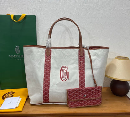 Goyard Saint Louis Tote Bag Blanca con Monograma – Espacio, Estilo y Exclusividad