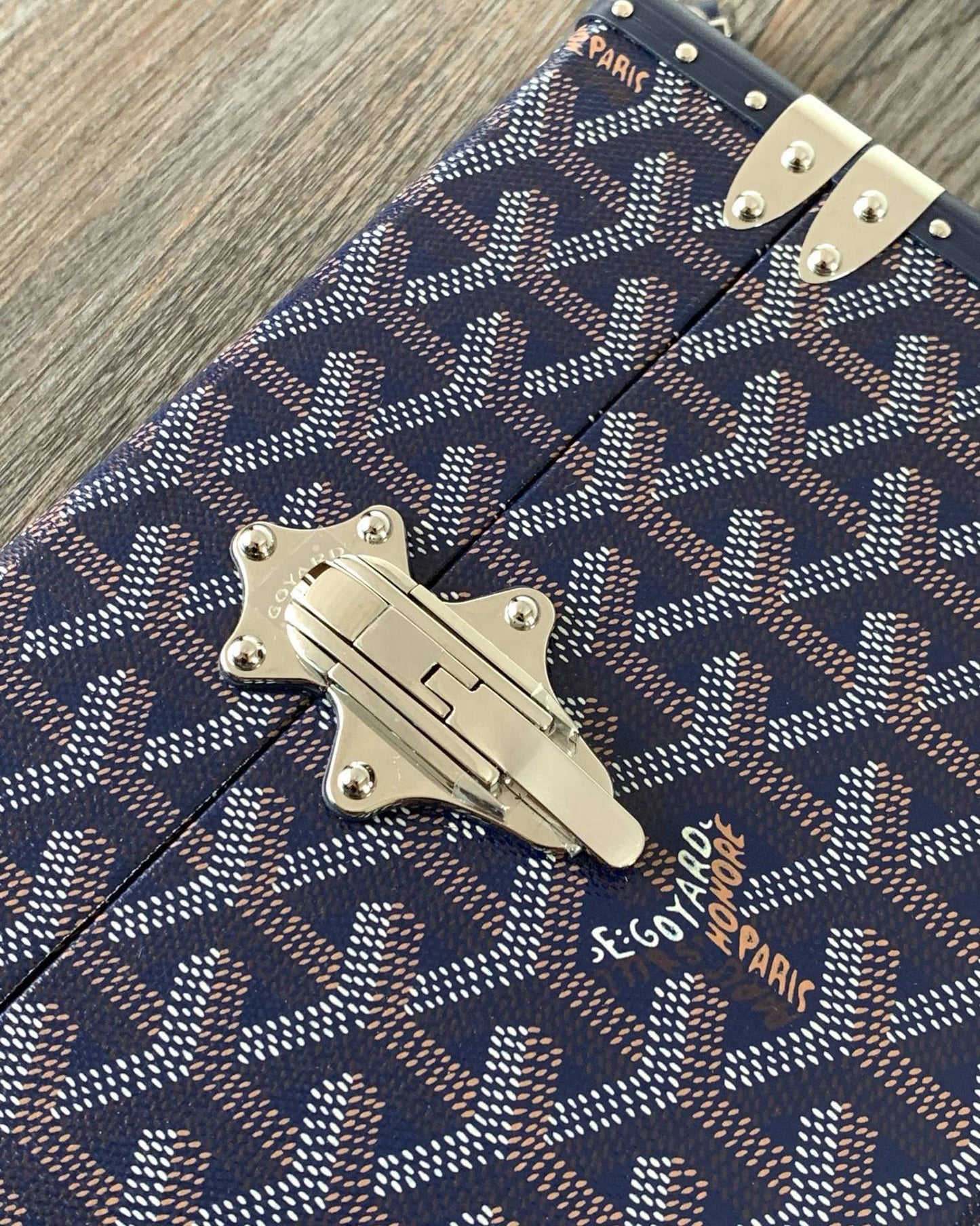 Goyard Minaudière Box Bag Azul – Estilo Exclusivo en Cada Detalle.