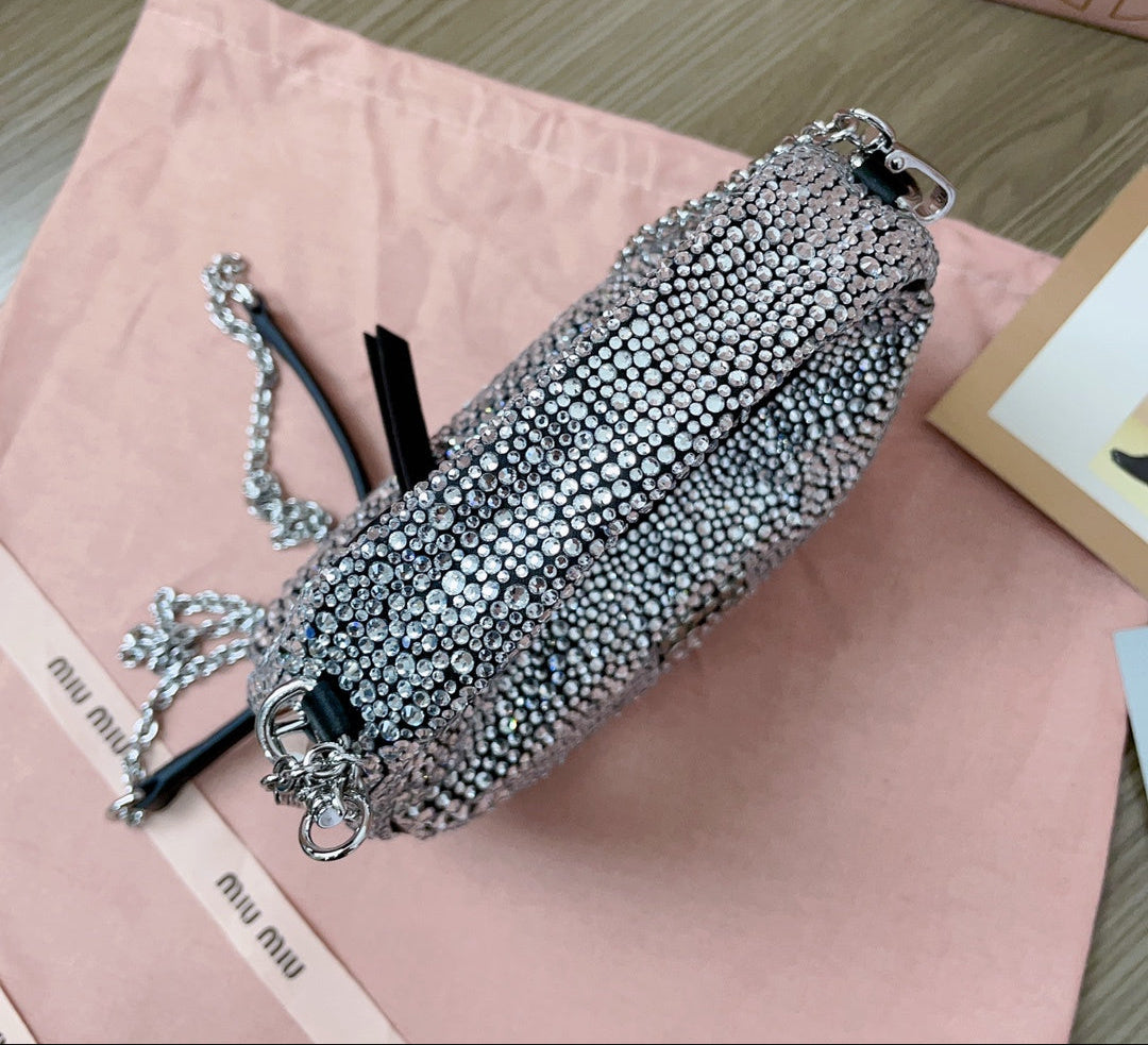 Mini Bag Miu Miu con Cristales 'Nero' – 100% Cuero, Hecha a Mano