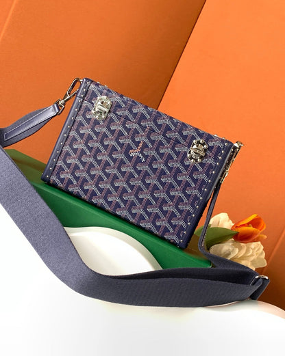 Goyard Minaudière Box Bag Azul – Estilo Exclusivo en Cada Detalle.