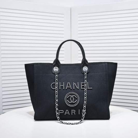 CHANEL Deauville Tote Bag with Pearls color Negro | Delicada y Sofisticada