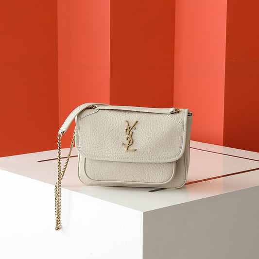 YSL Niki Estilo Mini Color Blanco Vintage | Lujo Vintage y Versatilidad