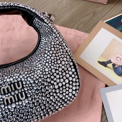 Mini Bag Miu Miu con Cristales 'Nero' – 100% Cuero, Hecha a Mano