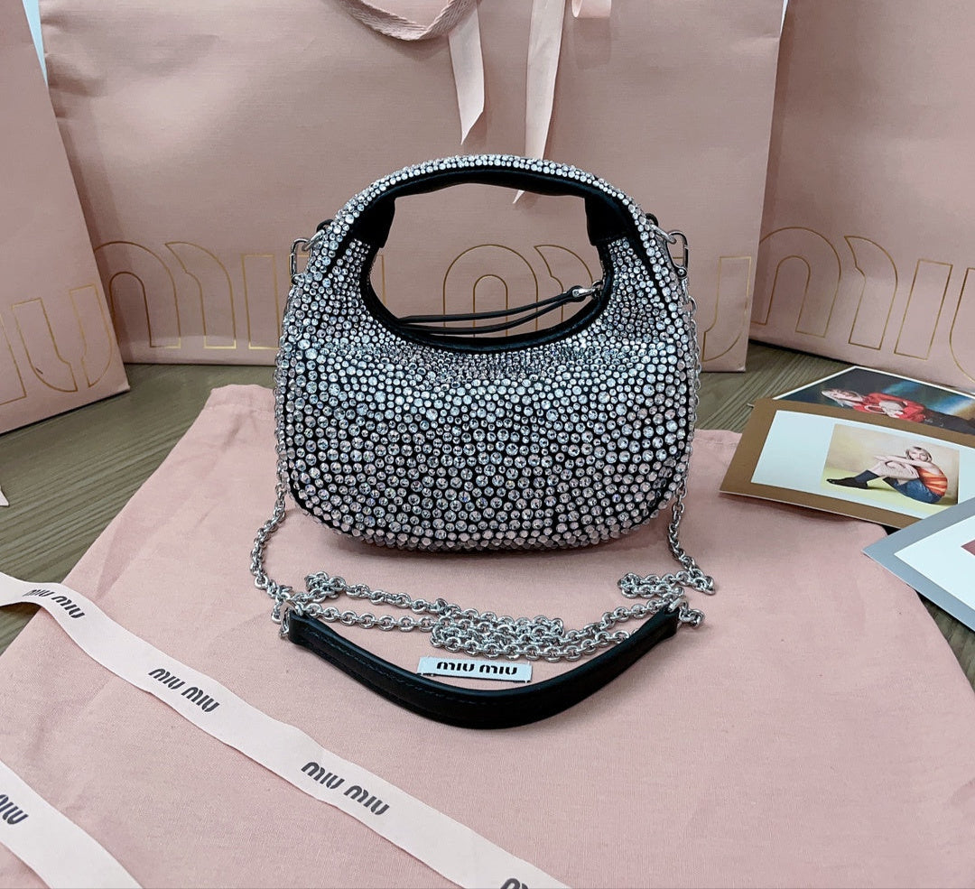 Mini Bag Miu Miu con Cristales 'Nero' – 100% Cuero, Hecha a Mano