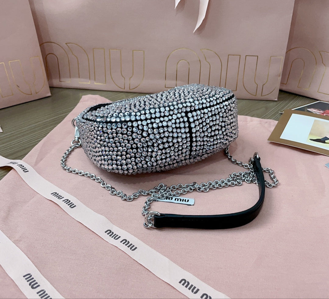 Mini Bag Miu Miu con Cristales 'Nero' – 100% Cuero, Hecha a Mano