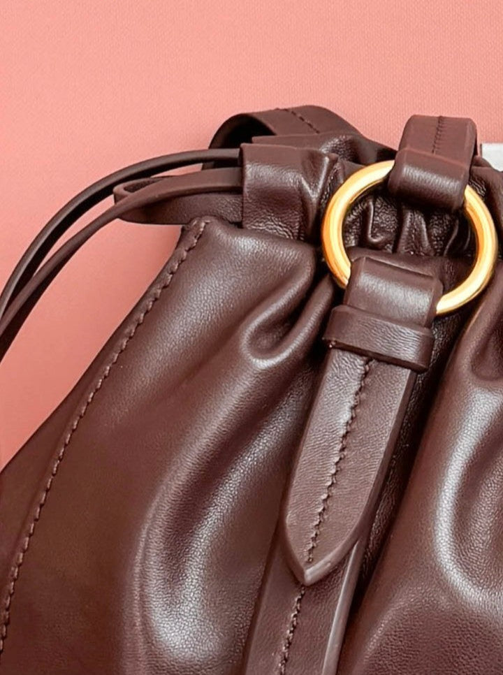 Bolso Miu Miu Joy de Cuero Marrón – Con Correa y Herrajes Dorados