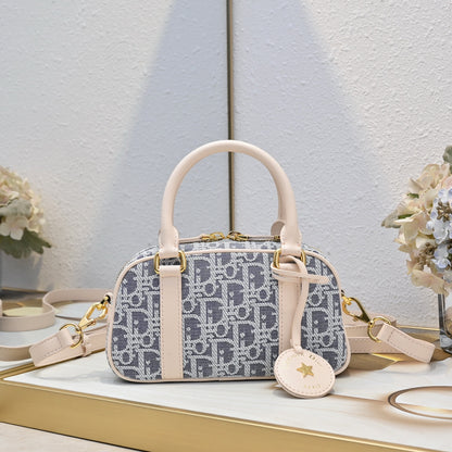 Dior D-Vibe Bowling Bag Small Color Oblique Azul Grisáceo | Deportivo y Elegante
