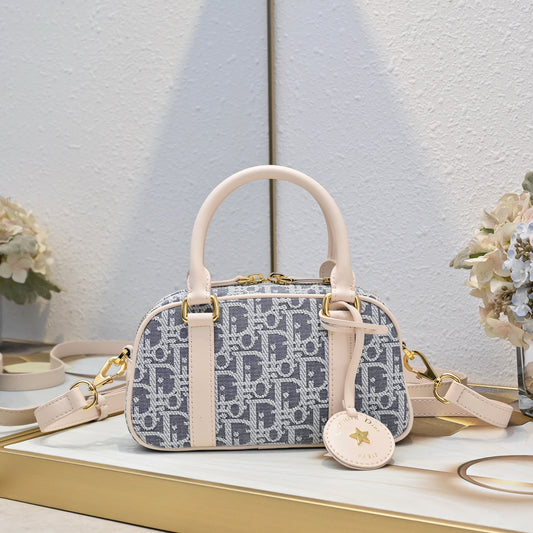 Dior D-Vibe Bowling Bag Small Color Oblique Azul Grisáceo | Deportivo y Elegante