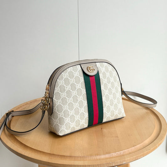 GUCCI GG Ophidia Estilo Dome Shoulder Bag Beige | Diseño Compacto y Elegante