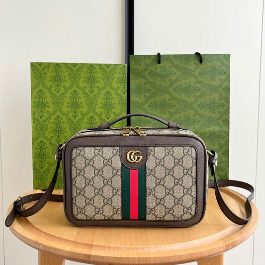 GUCCI GG Ophidia Small Top Handle Bag Color Marrón | Elegancia Clásica y Moderna