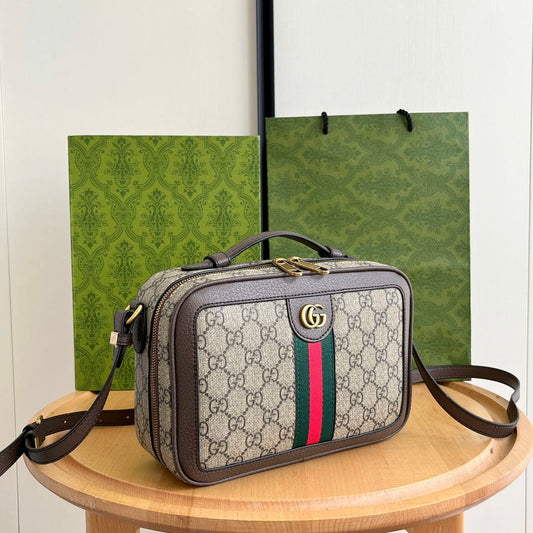 GUCCI GG Ophidia Small Top Handle Bag Color Marrón | Elegancia Clásica y Moderna