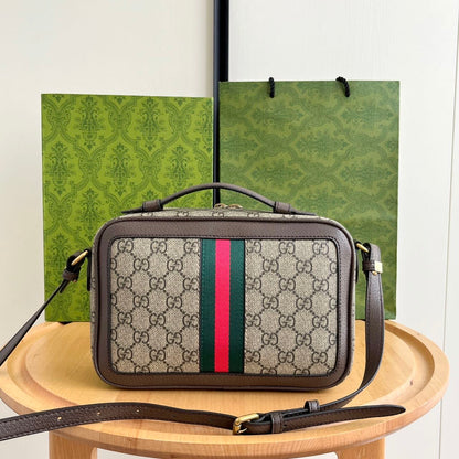 GUCCI GG Ophidia Small Top Handle Bag Color Marrón | Elegancia Clásica y Moderna