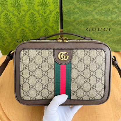 GUCCI GG Ophidia Small Top Handle Bag Color Marrón | Elegancia Clásica y Moderna