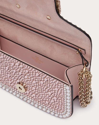 Bolso Valentino Locò Small – Cristales & Lentejuelas Rosa Pink