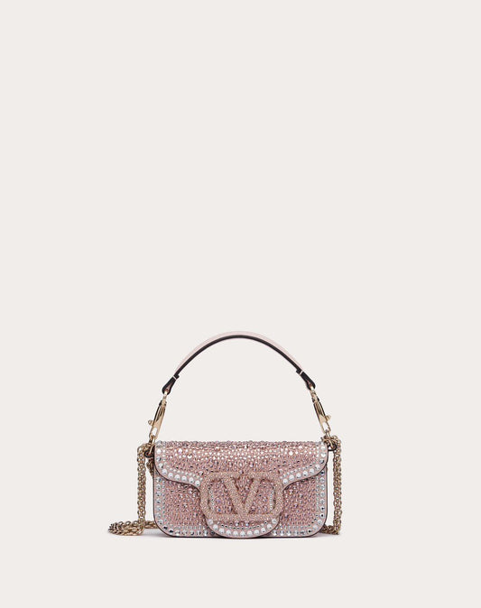 Bolso Valentino Locò Small – Cristales & Lentejuelas Rosa Pink